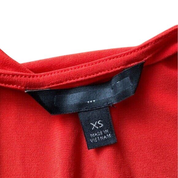 Banana Republic Top Women’s XS Short Sleeves Flare Side Knot Tie Orange Stretch - Picture 5 of 6